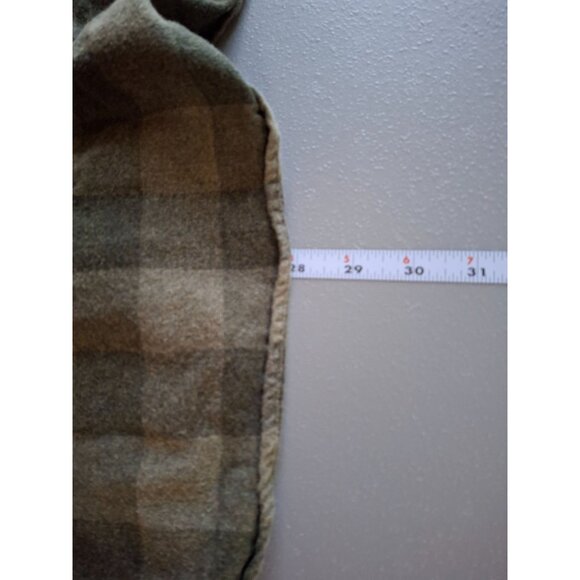 J.Crew Plaid Flannel Shirt Mens Green Large Elbow Patches - Picture 7 of 7